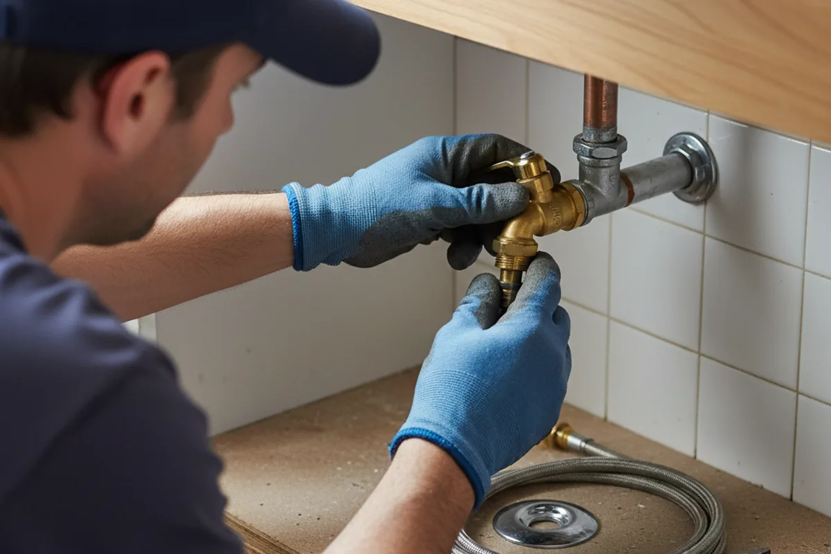 Shutoff valve and fitting work during Burst Pipe Repair in Washburn